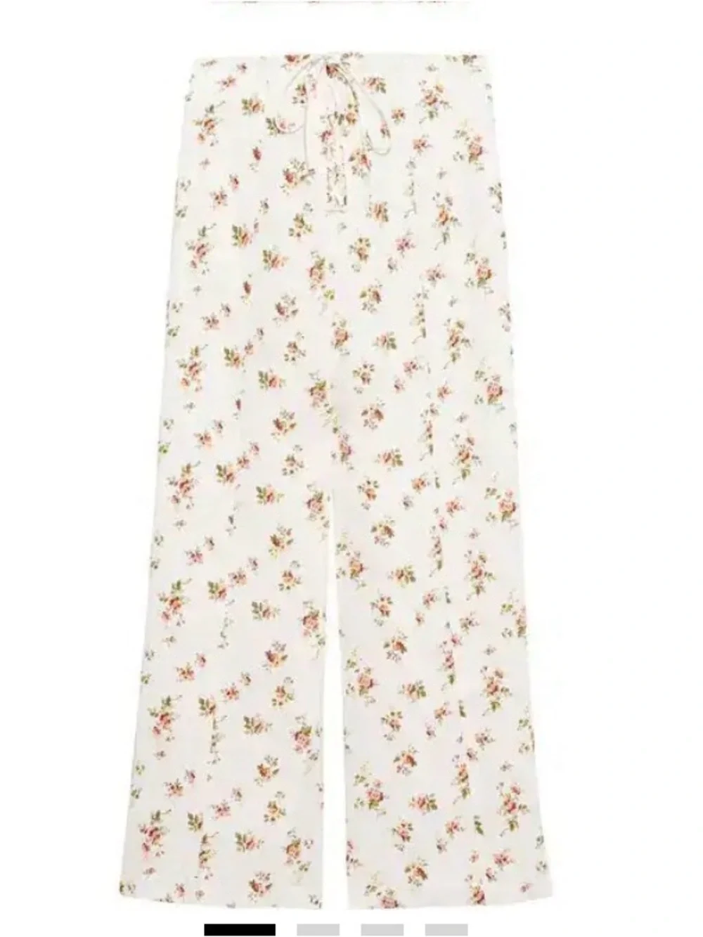Creed Lace-Up Floral-Print Linen Pants SZ 4
